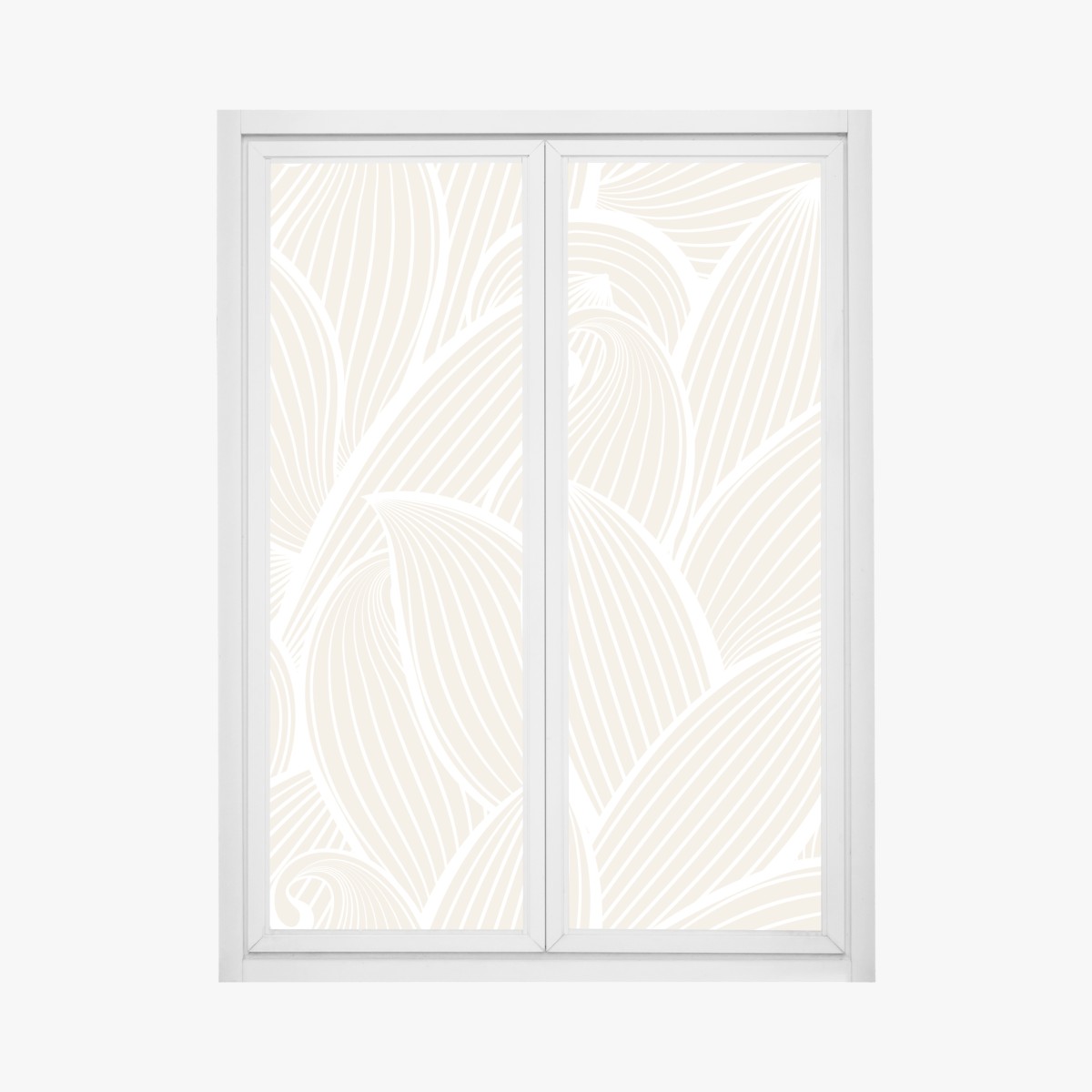 Window decal soft beige botanical pattern