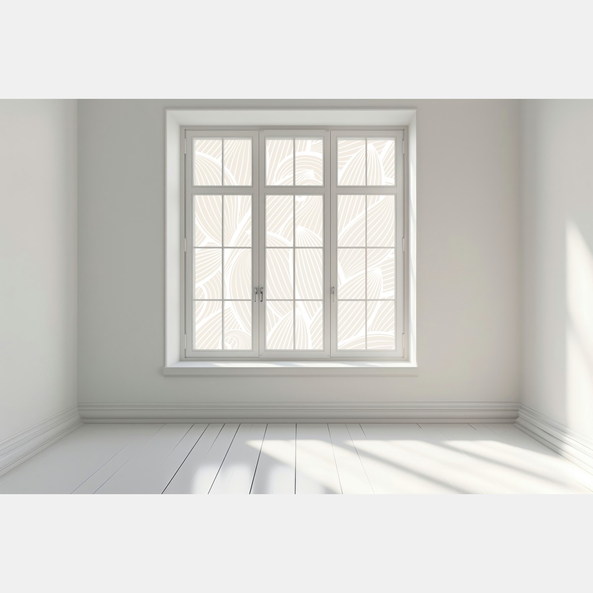 Naklejka na okno delikatny beżowy botaniczny wzór – Wallissimo® Naklejka na okno delikatny beżowy botaniczny wzór – Wallissimo®