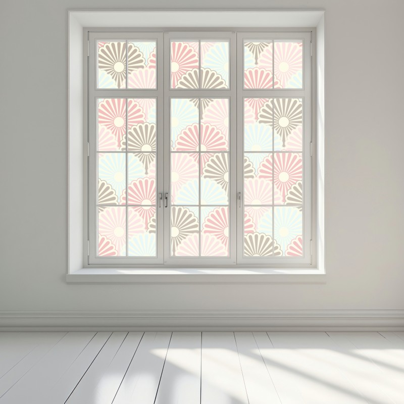 Naklejka na okno pastelowy wzór muszelkowy – Wallissimo® Naklejka na okno pastelowy wzór muszelkowy – Wallissimo®