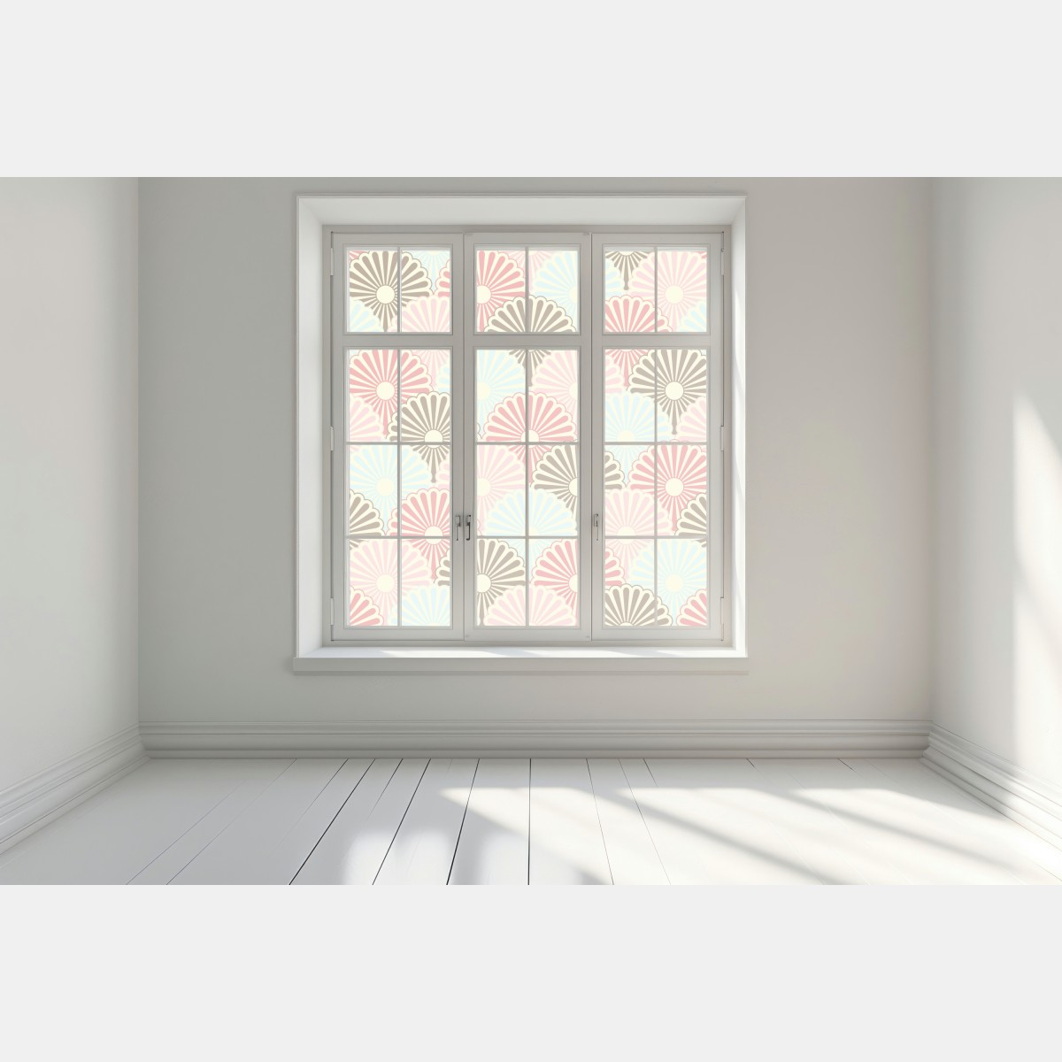 Naklejka na okno pastelowy wzór muszelkowy – Wallissimo® Naklejka na okno pastelowy wzór muszelkowy – Wallissimo®