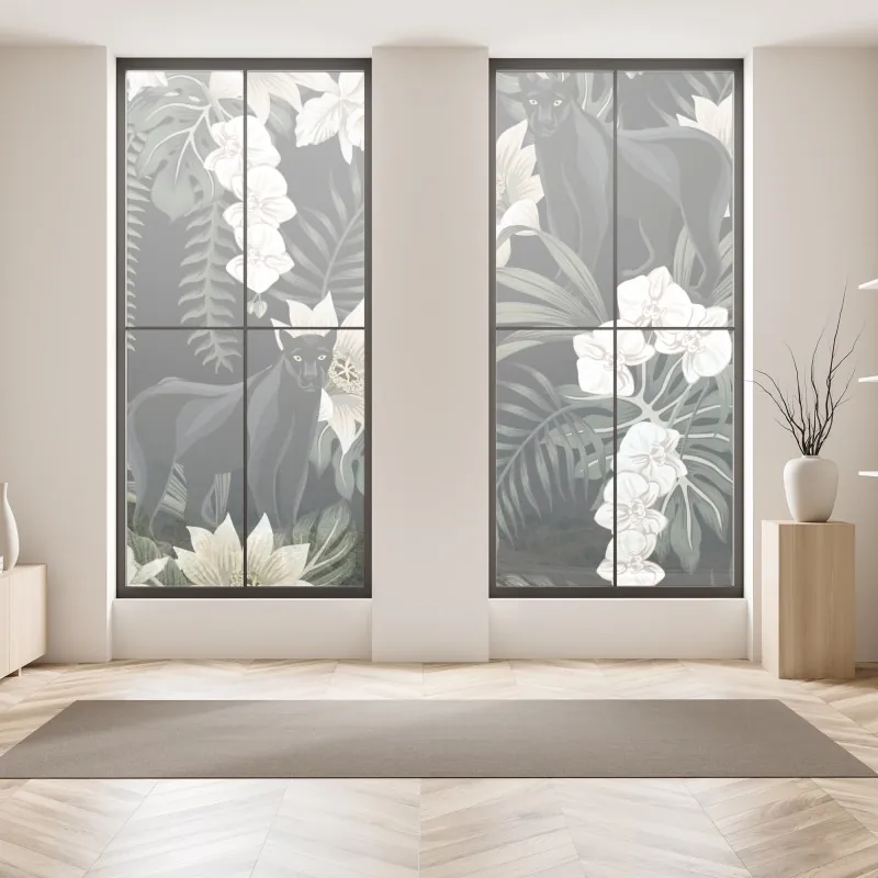 Naklejka na okno jesienna panorama gór i jeziora – Wallissimo®