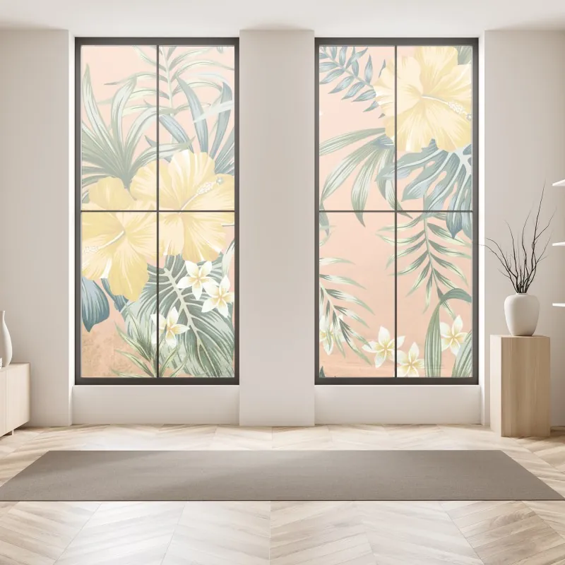 Naklejka na okno trzy dmuchawce na turkusowym tle – Wallissimo®