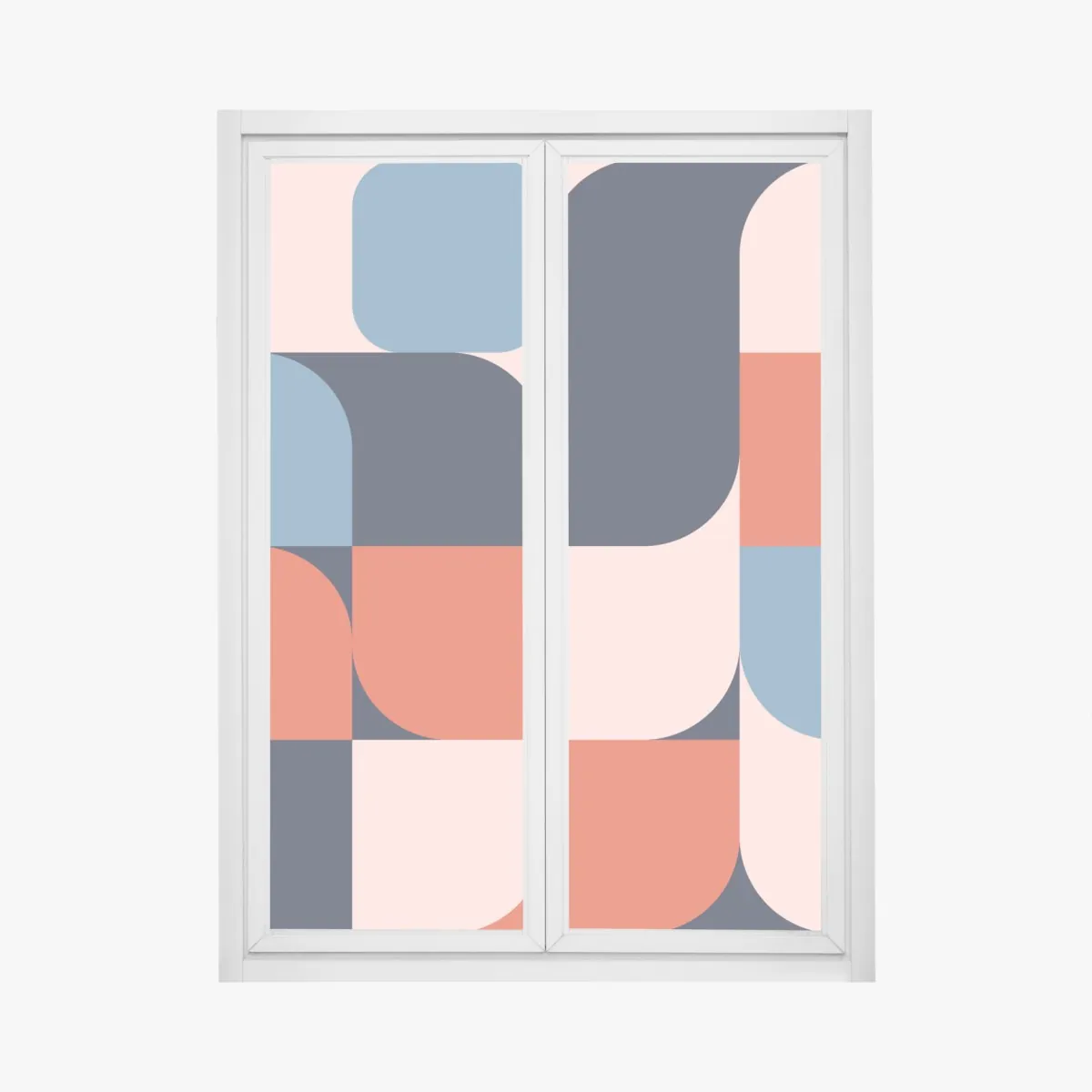 Naklejka na okno odważny geometryczny wzór retro – Wallissimo® Naklejka na okno odważny geometryczny wzór retro – Wallissimo®