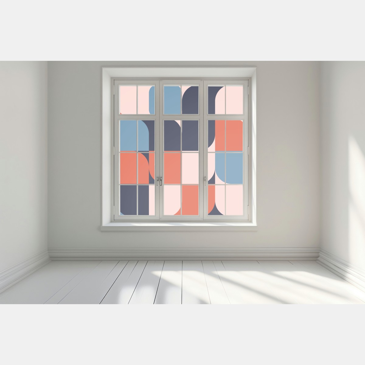 Naklejka na okno odważny geometryczny wzór retro – Wallissimo® Naklejka na okno odważny geometryczny wzór retro – Wallissimo®