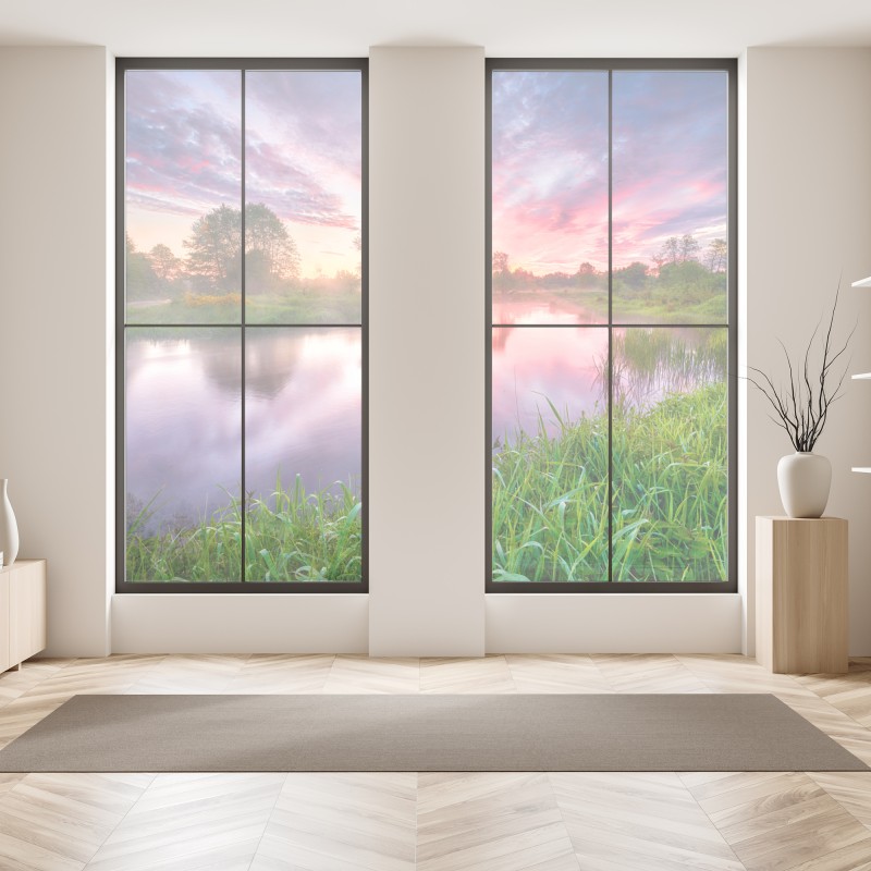 Naklejka na okno turkusowo-złota abstrakcyjna marmurkowa faktura – Wallissimo®