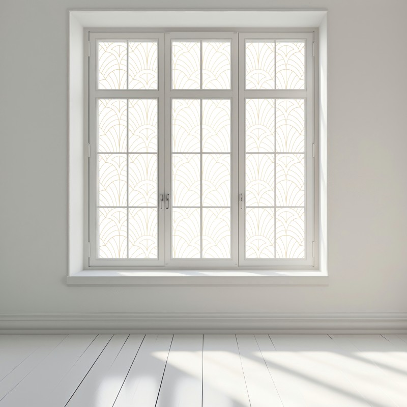 Naklejka na okno złoty wzór art deco – Wallissimo® Naklejka na okno złoty wzór art deco – Wallissimo®