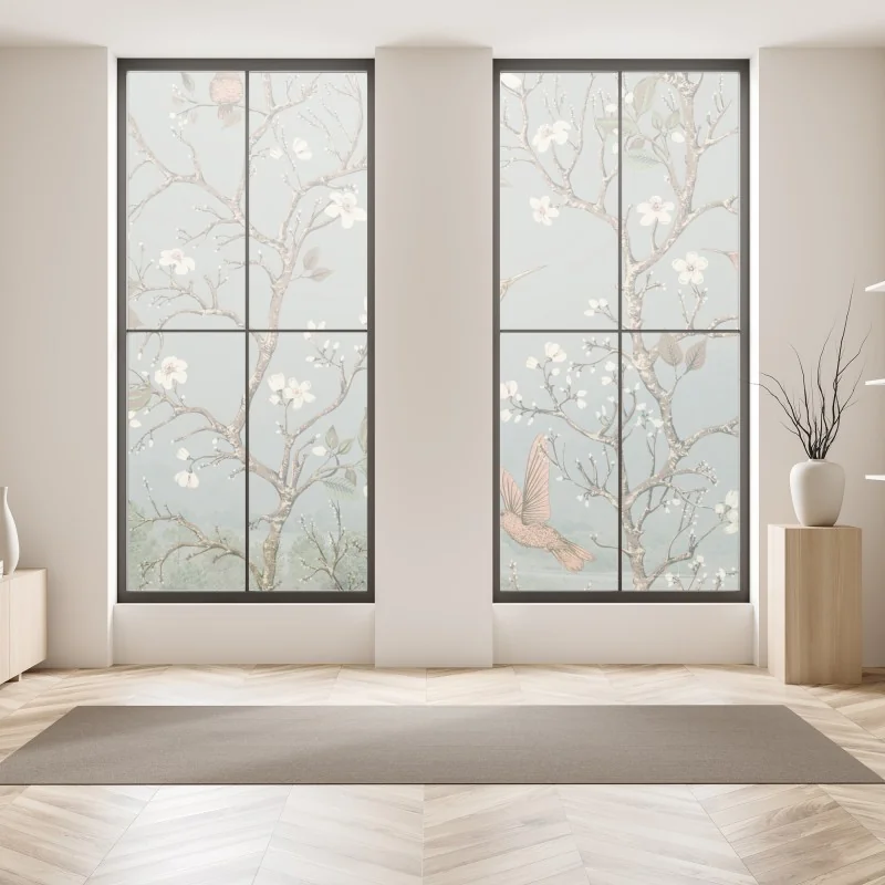 Naklejka na okno trzy dmuchawce na turkusowym tle – Wallissimo®