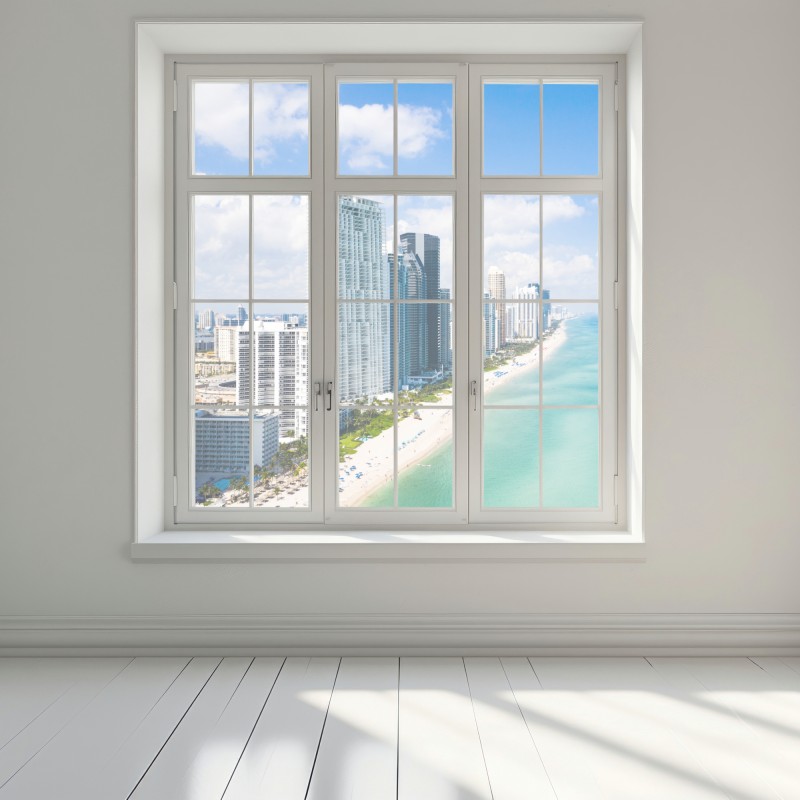 Naklejka na okno turkusowa linia brzegowa z wieżowcami – Wallissimo® Naklejka na okno turkusowa linia brzegowa z wieżowcami – Wallissimo®