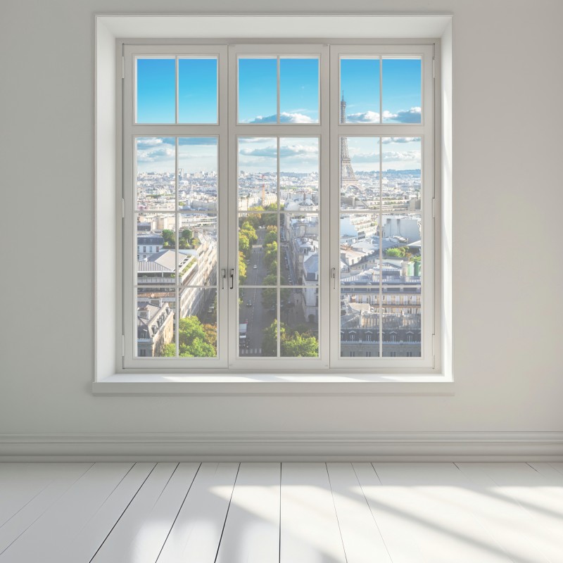 Naklejka na okno panorama Paryża z Wieżą Eiffla – Wallissimo® Naklejka na okno panorama Paryża z Wieżą Eiffla – Wallissimo®