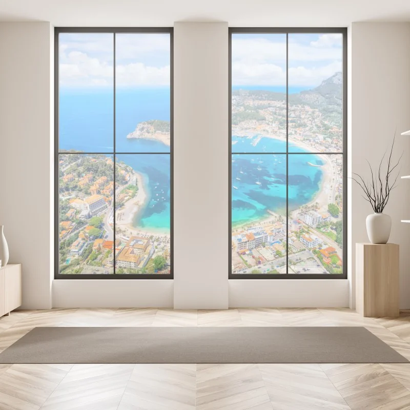 Naklejka na okno kolorowy abstrakcyjny portret twarzy – Wallissimo®