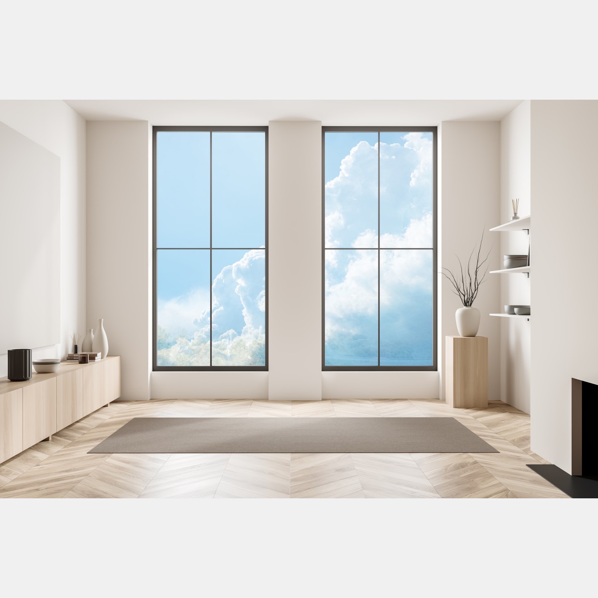 Naklejka na okno delikatne niebo z puszystymi chmurami – Wallissimo® Naklejka na okno delikatne niebo z puszystymi chmurami – Wallissimo®