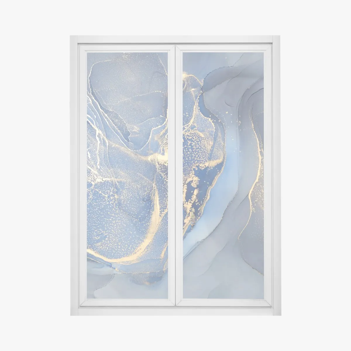 Naklejka na okno oceaniczny niebieski marmur ze złotymi żyłkami – Wallissimo® Naklejka na okno oceaniczny niebieski marmur ze złotymi żyłkami – Wallissimo®