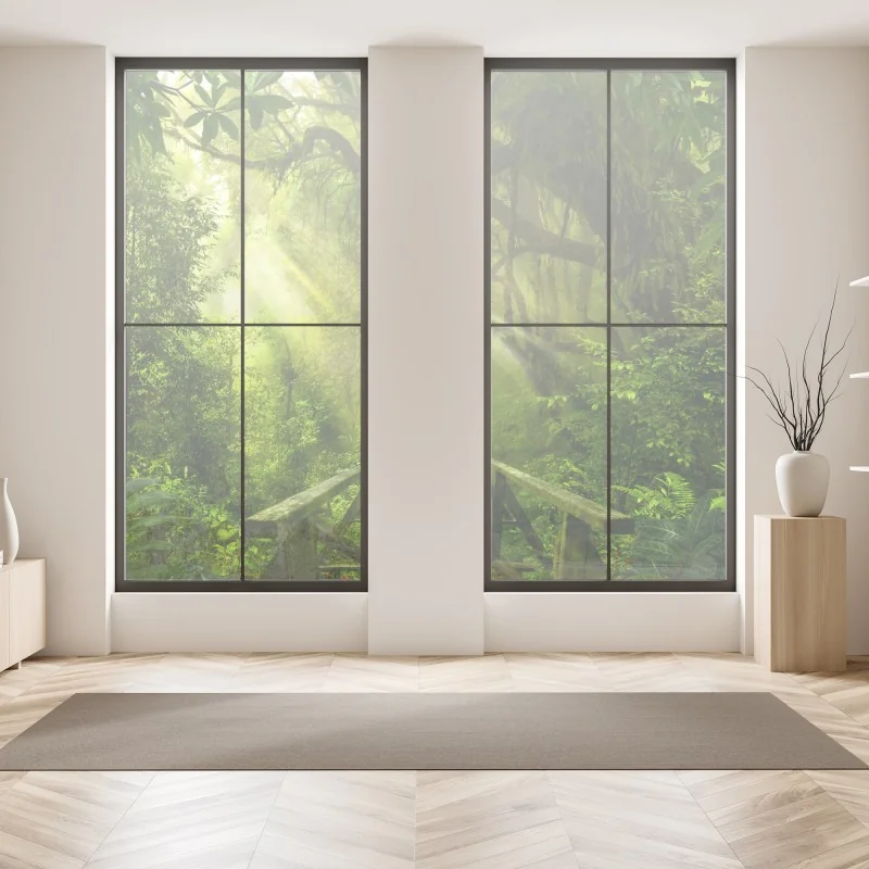 Naklejka na okno pole lawendy o zachodzie słońca – Wallissimo®