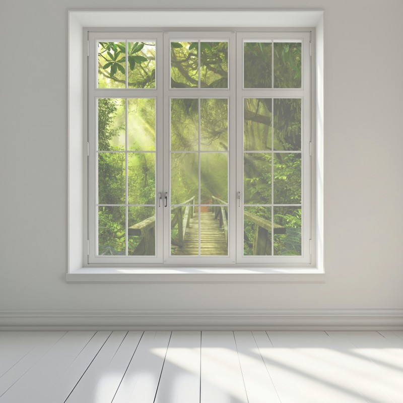 Naklejka na okno słoneczna leśna ścieżka – Wallissimo® Naklejka na okno słoneczna leśna ścieżka – Wallissimo®