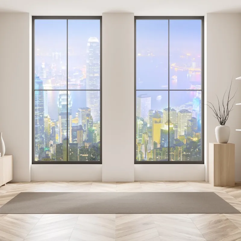 Naklejka na okno złote geometryczne fasety – Wallissimo®