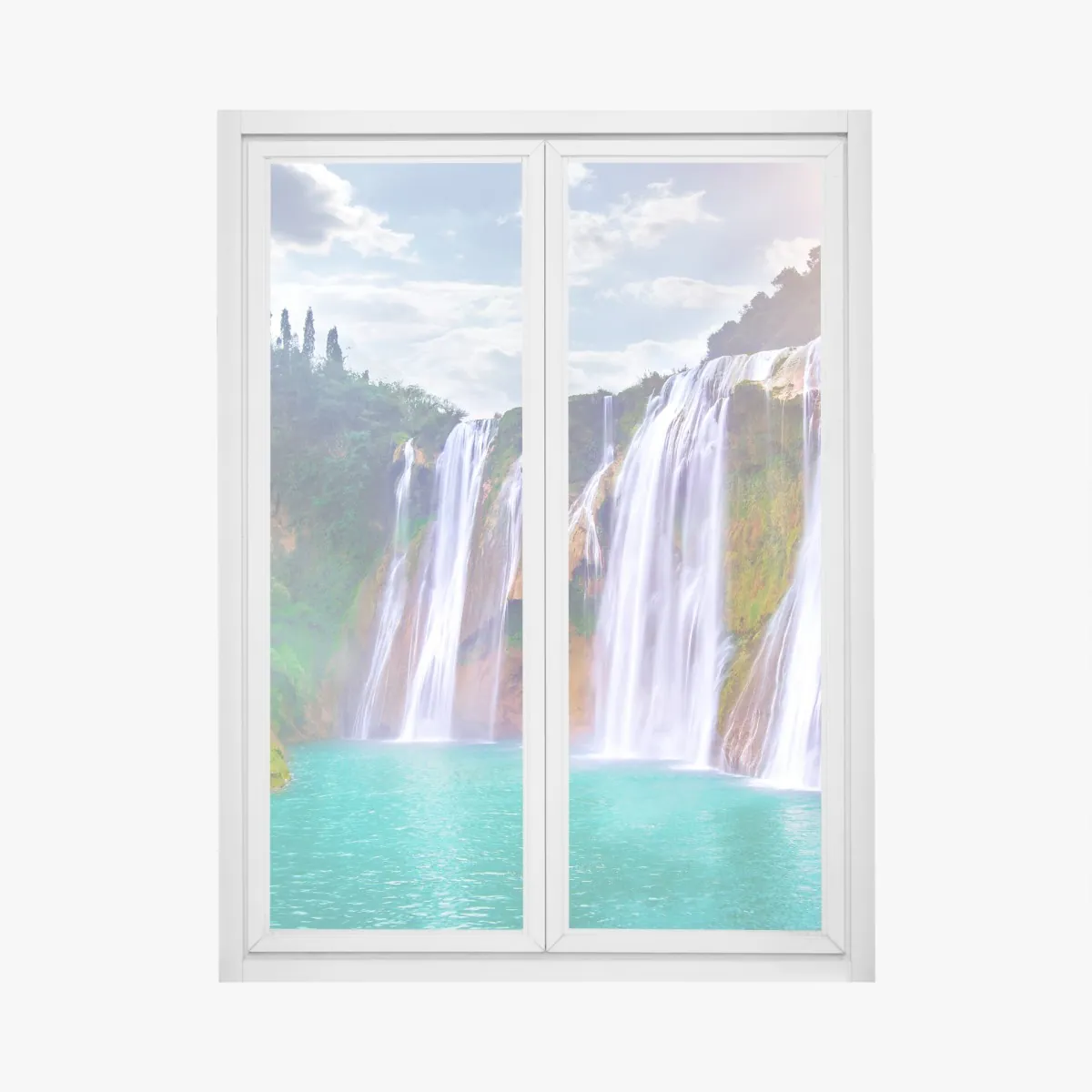 Naklejka na okno Jiulong wodospad turkusowa kaskada w Luoping, Chiny – Wallissimo® Naklejka na okno Jiulong wodospad turkusowa kaskada w Luoping, Chiny – Wallissimo®
