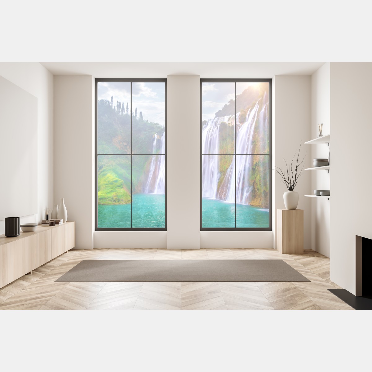 Naklejka na okno Jiulong wodospad turkusowa kaskada w Luoping, Chiny – Wallissimo® Naklejka na okno Jiulong wodospad turkusowa kaskada w Luoping, Chiny – Wallissimo®