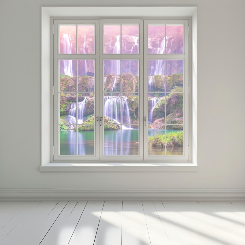 Naklejka na okno spokojny wodospad Jiulong w Luoping, Chiny – Wallissimo® Naklejka na okno spokojny wodospad Jiulong w Luoping, Chiny – Wallissimo®