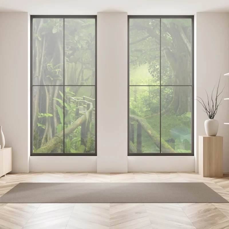 Naklejka na okno mglista kładka w tropikalnej dżungli – Wallissimo® Naklejka na okno mglista kładka w tropikalnej dżungli – Wallissimo®