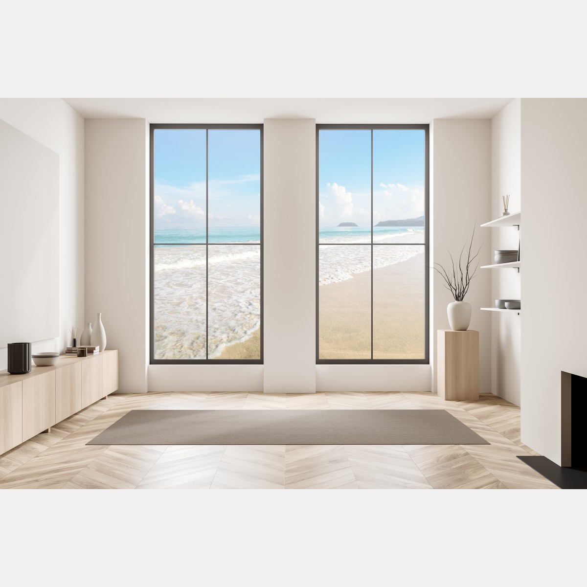 Naklejka na okno plaża Karon, Phuket: spokojne morze – Wallissimo® Naklejka na okno plaża Karon, Phuket: spokojne morze – Wallissimo®