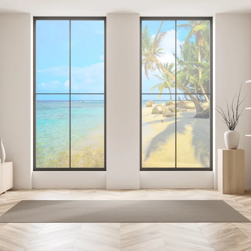 Naklejka na okno delikatny pastelowy wzór kwiatowy – Wallissimo®