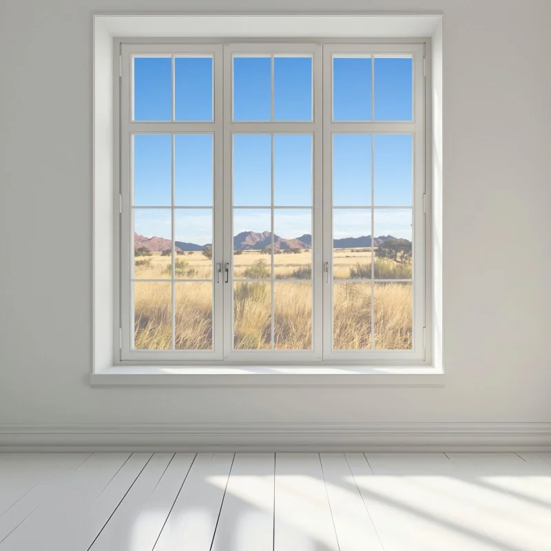 Naklejka na okno spokojny krajobraz sawanny pod bezchmurnym niebem – Wallissimo® Naklejka na okno spokojny krajobraz sawanny pod bezchmurnym niebem – Wallissimo®