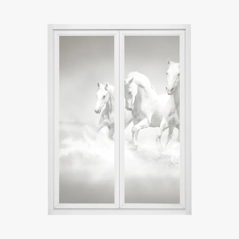 Naklejka na okno złote pole pod szerokim błękitnym niebem – Wallissimo®