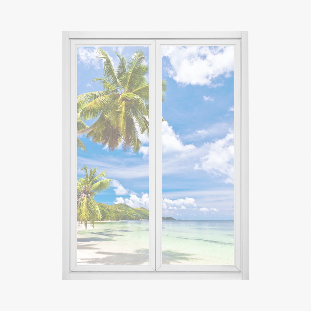 Window decal tropical palm beach paradise