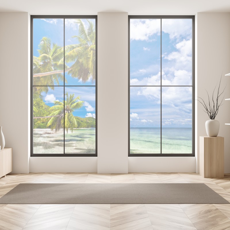 Naklejka na okno ornamentalny złoty wzór chmur – Wallissimo®