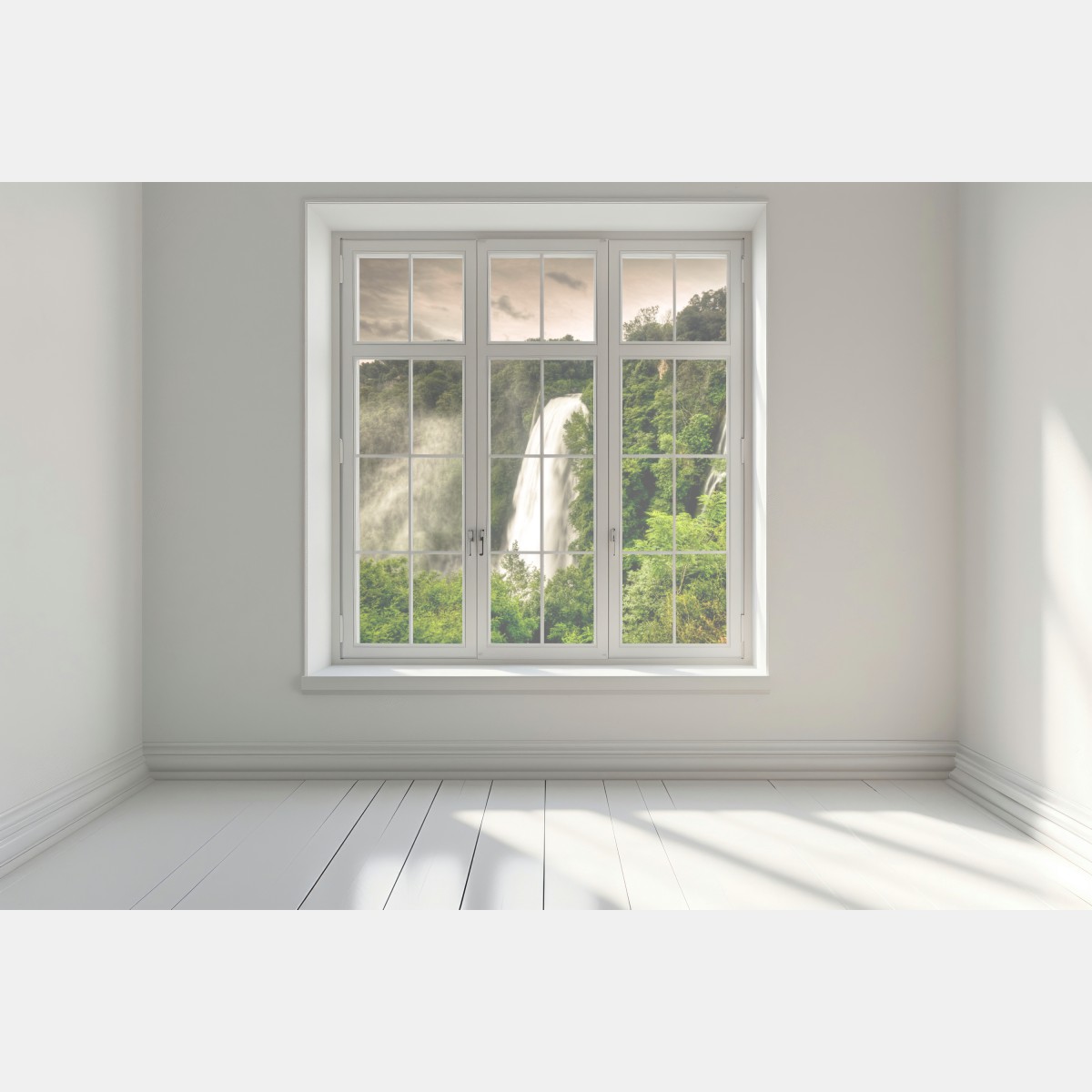 Naklejka na okno wodospad Marmore w Umbrii: mglista zieleń – Wallissimo® Naklejka na okno wodospad Marmore w Umbrii: mglista zieleń – Wallissimo®