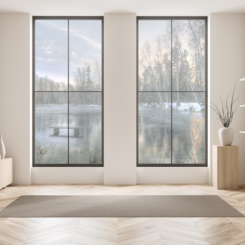 Naklejka na okno ornamentalny złoty wzór chmur – Wallissimo®