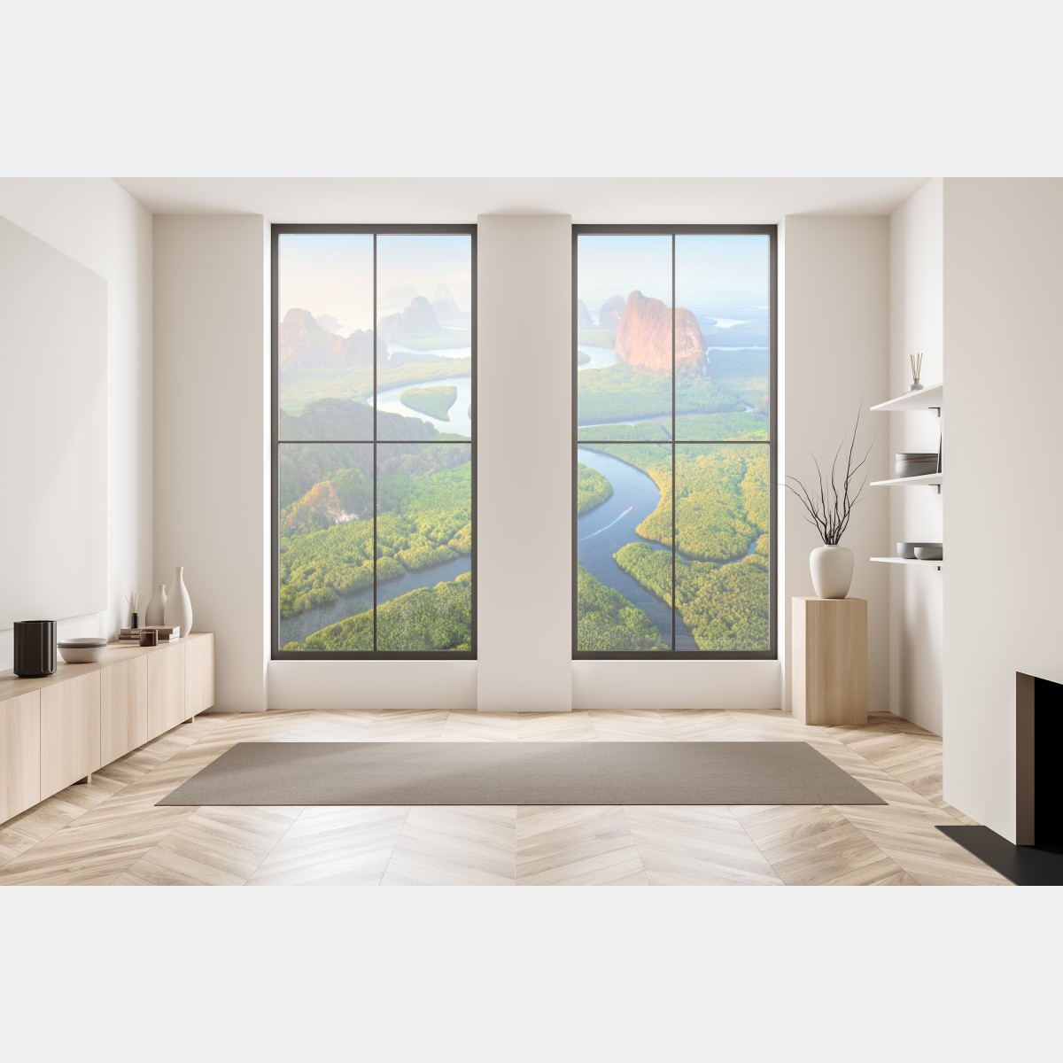 Naklejka na okno wschód słońca nad Zatoką Phang Nga – Wallissimo® Naklejka na okno wschód słońca nad Zatoką Phang Nga – Wallissimo®