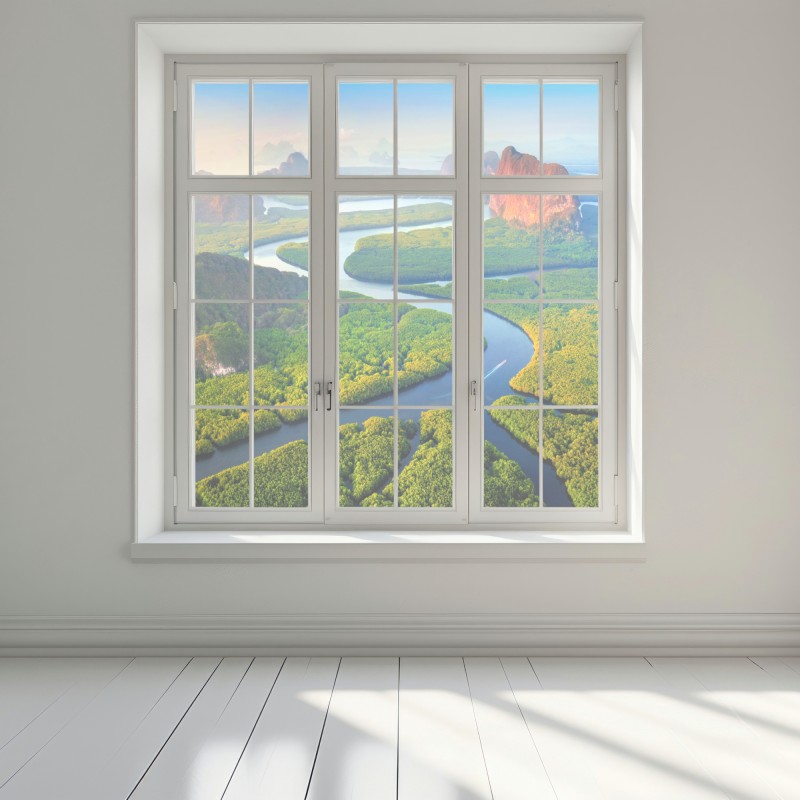 Naklejka na okno wschód słońca nad Zatoką Phang Nga – Wallissimo® Naklejka na okno wschód słońca nad Zatoką Phang Nga – Wallissimo®