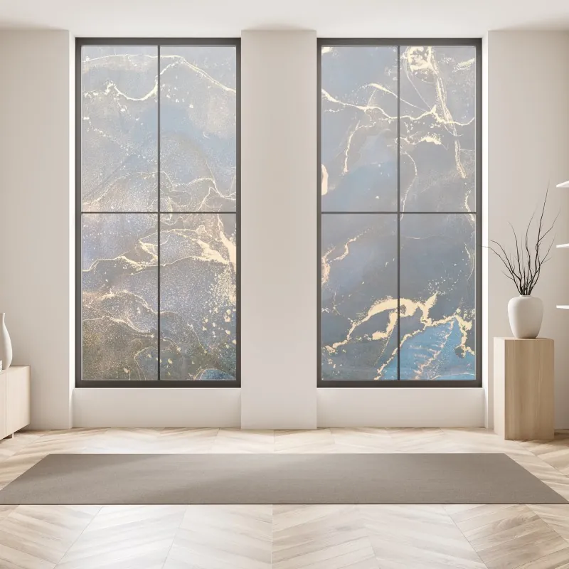 Naklejka na okno słoneczna łąka o zachodzie słońca – Wallissimo®