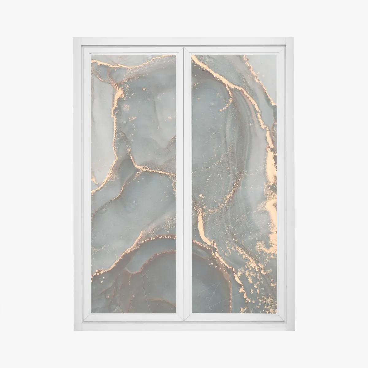 Naklejka na okno luksusowa abstrakcja turkus z złotymi żyłami – Wallissimo® Naklejka na okno luksusowa abstrakcja turkus z złotymi żyłami – Wallissimo®