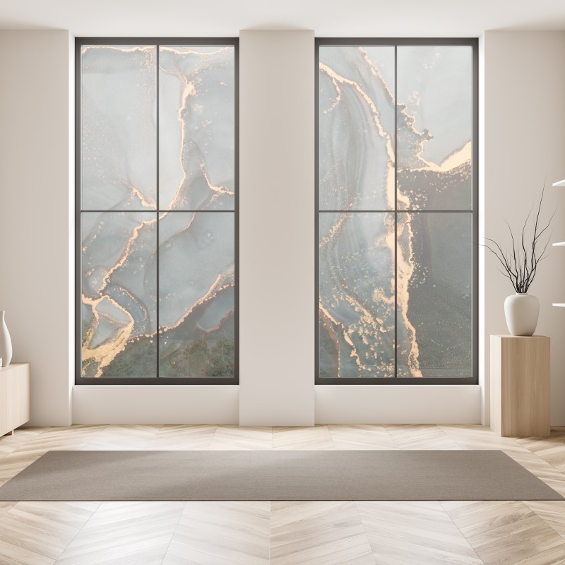 Naklejka na okno zabawny pastelowy wzór z jednorożcowym kotem – Wallissimo®