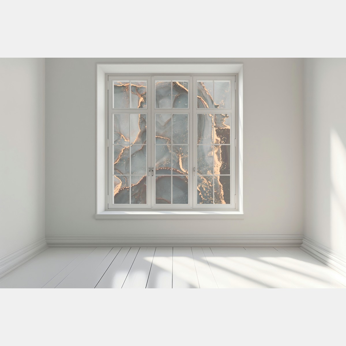 Naklejka na okno luksusowa abstrakcja turkus z złotymi żyłami – Wallissimo® Naklejka na okno luksusowa abstrakcja turkus z złotymi żyłami – Wallissimo®