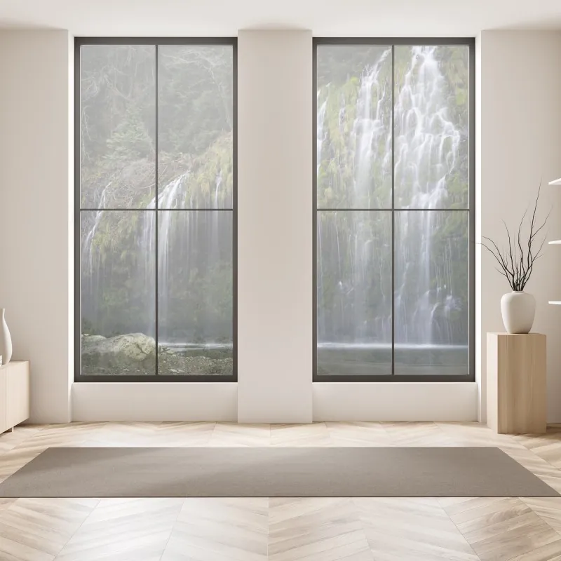 Naklejka na okno senny wschód słońca nad mglistym torfowiskiem – Wallissimo®