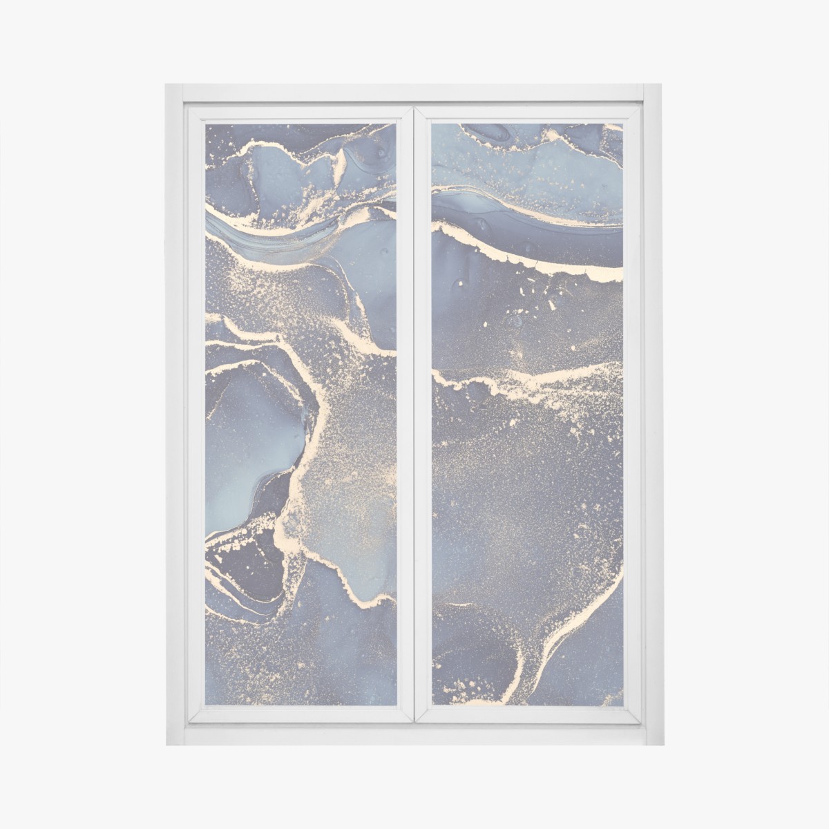 Window decal dreamy navy and gold fluid art