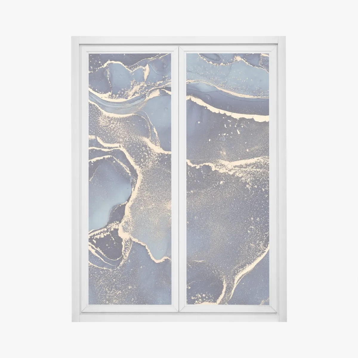 Naklejka na okno senny abstrakcyjny motyw w granacie i złocie – Wallissimo® Naklejka na okno senny abstrakcyjny motyw w granacie i złocie – Wallissimo®