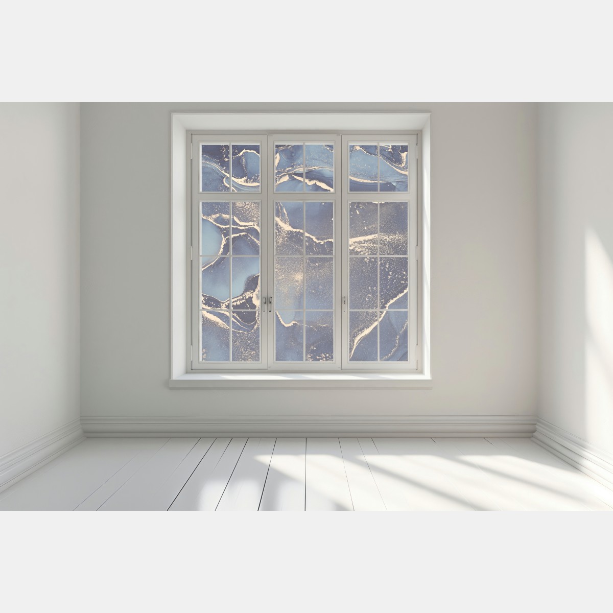 Naklejka na okno senny abstrakcyjny motyw w granacie i złocie – Wallissimo® Naklejka na okno senny abstrakcyjny motyw w granacie i złocie – Wallissimo®