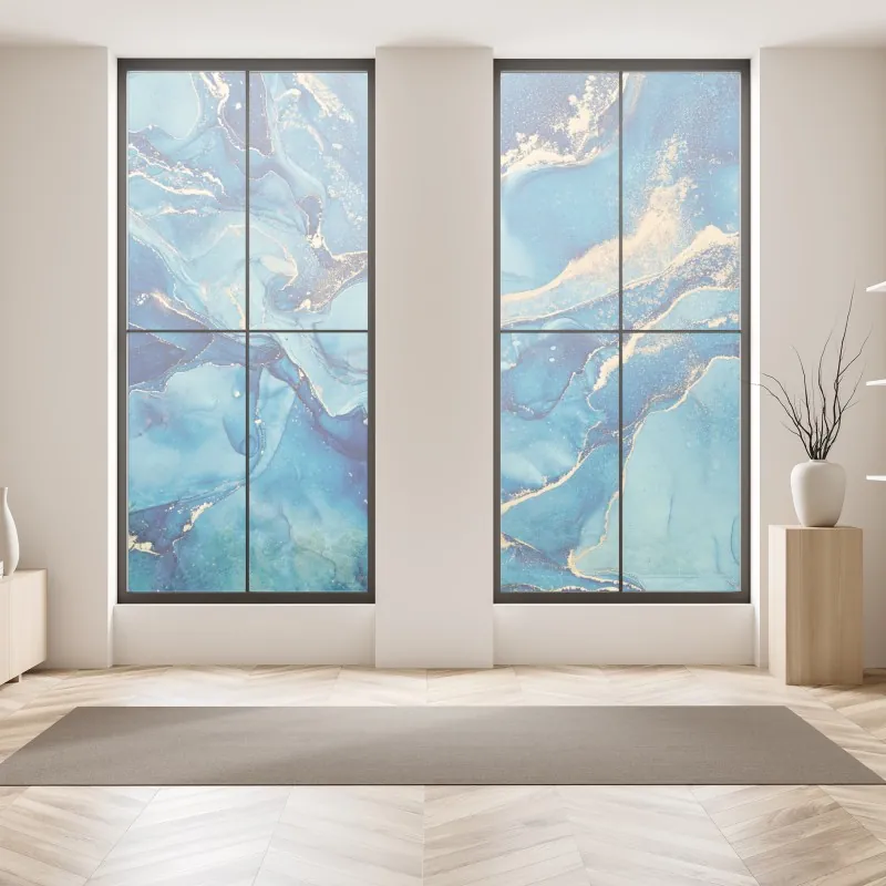 Naklejka na okno mglisty zimowy las w Karpatach – Wallissimo®