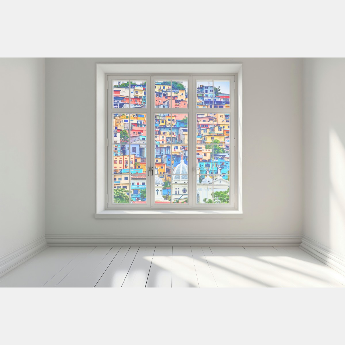 Naklejka na okno kolorowe domy Las Peñas na wzgórzu Santa Ana, Guayaquil – Wallissimo® Naklejka na okno kolorowe domy Las Peñas na wzgórzu Santa Ana, Guayaquil – Wallissimo®