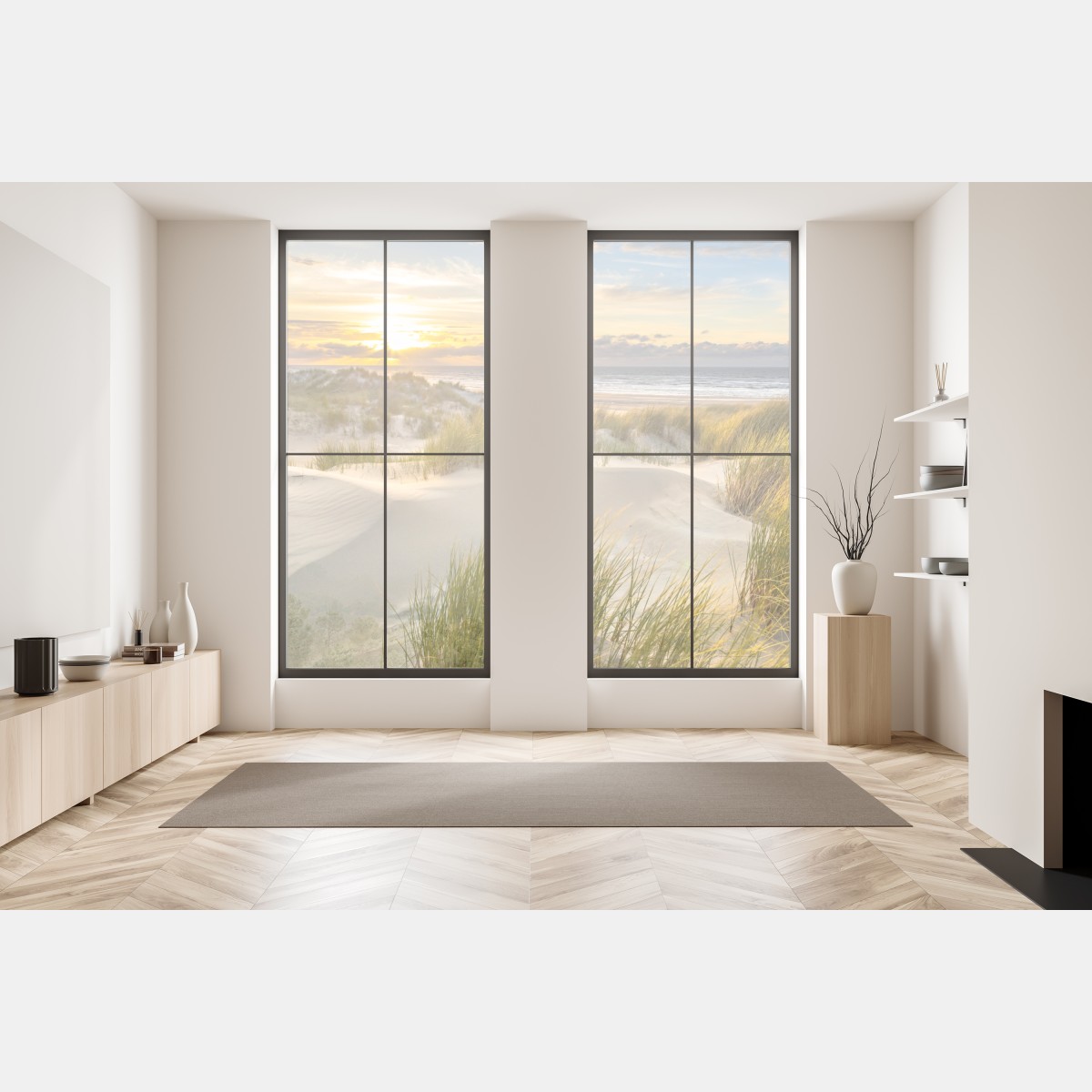 Naklejka na okno zachód słońca nad wydmami Ameland – Wallissimo® Naklejka na okno zachód słońca nad wydmami Ameland – Wallissimo®