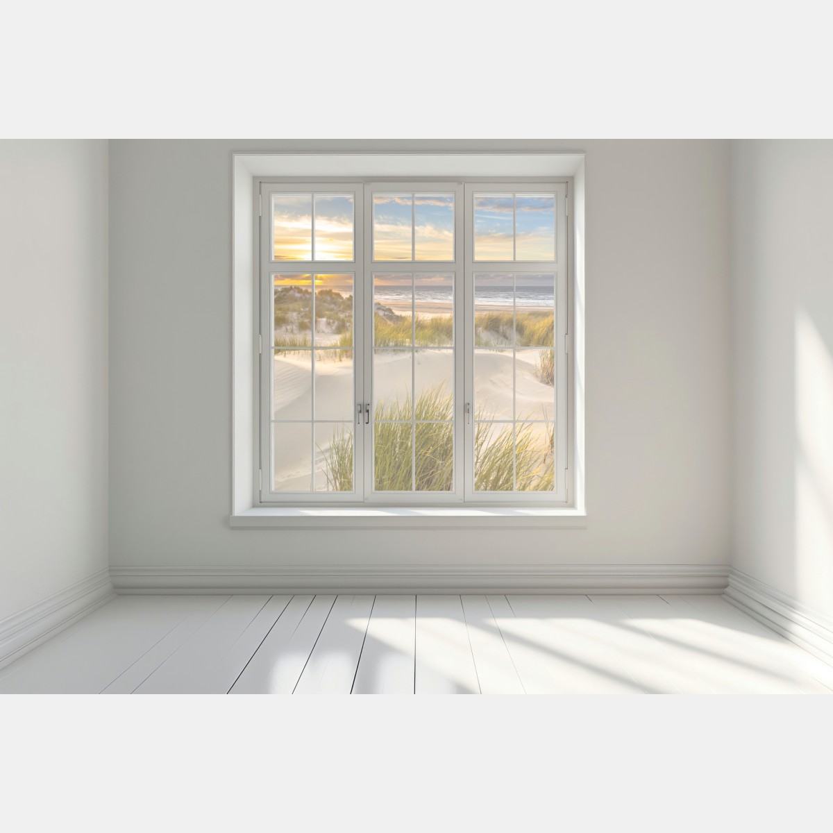 Naklejka na okno zachód słońca nad wydmami Ameland – Wallissimo® Naklejka na okno zachód słońca nad wydmami Ameland – Wallissimo®