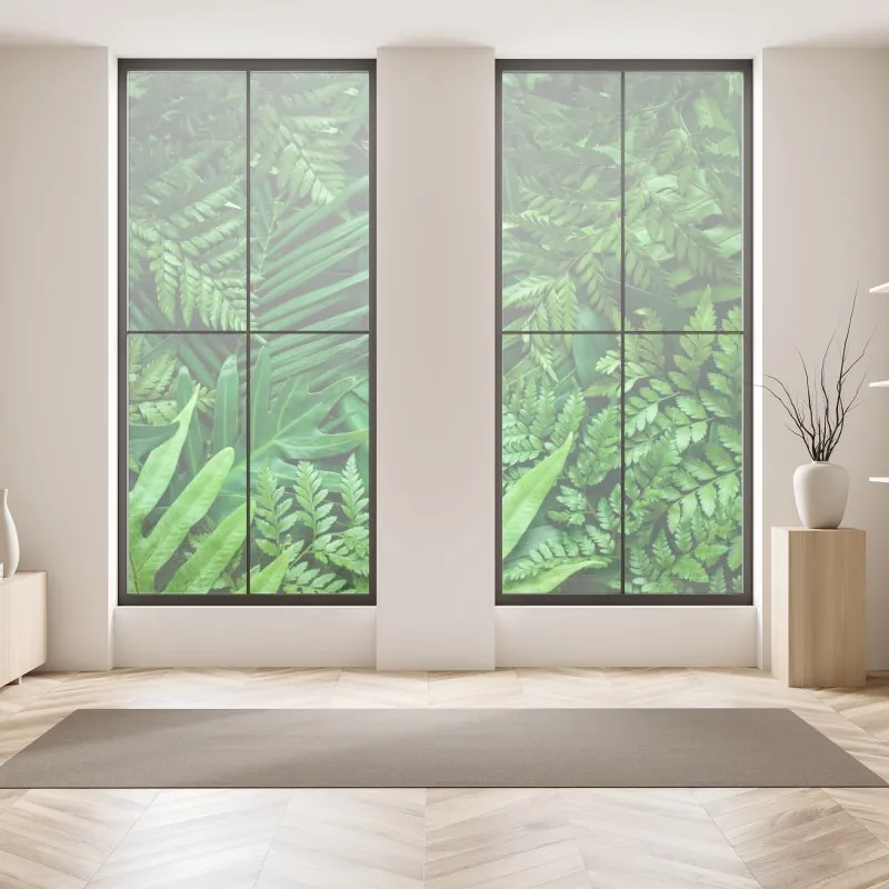 Naklejka na okno złote tropikalne liście – Wallissimo®