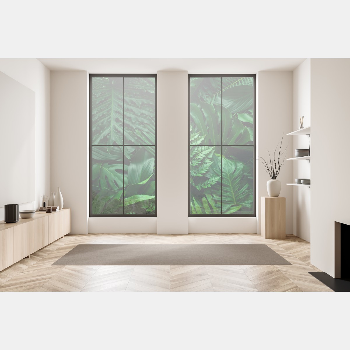 Naklejka na okno bujne tropikalne liście – Wallissimo® Naklejka na okno bujne tropikalne liście – Wallissimo®