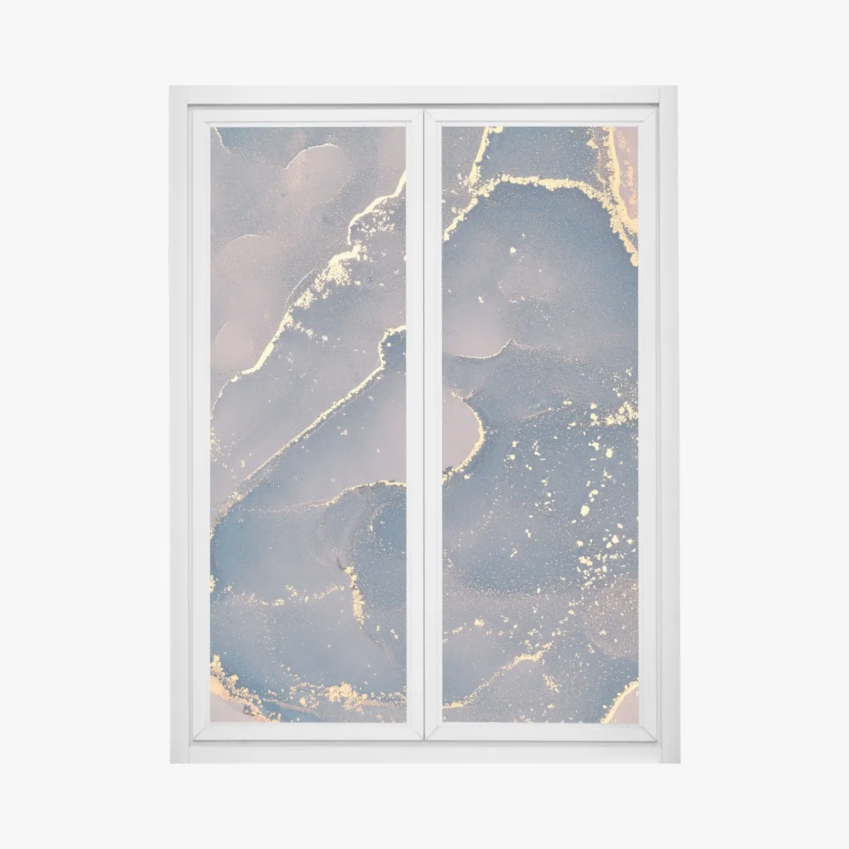 Naklejka na okno granatowo-złota marmurowa abstrakcja – Wallissimo® Naklejka na okno granatowo-złota marmurowa abstrakcja – Wallissimo®