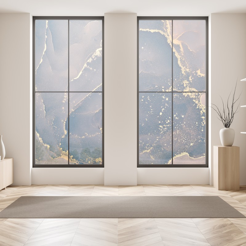 Naklejka na okno różowy wzór z piwoniami – Wallissimo®