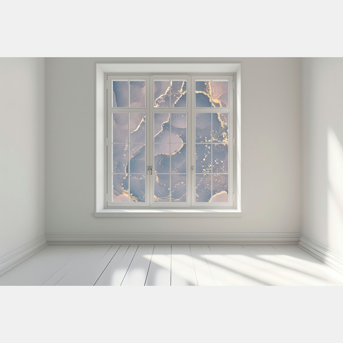 Naklejka na okno granatowo-złota marmurowa abstrakcja – Wallissimo® Naklejka na okno granatowo-złota marmurowa abstrakcja – Wallissimo®